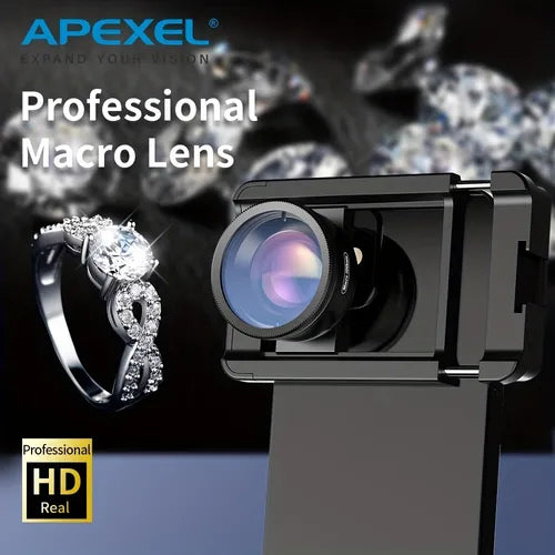 APEXEL 全新升级 4k 高清 100 毫米微距镜头,带 CPL 滤镜通用夹微镜头,适用于 iPhone 三星和所有智能手机