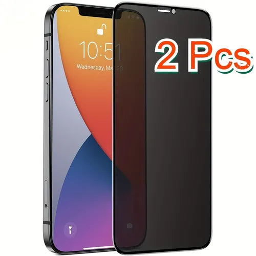 قطعتين واقي شاشة مقوى مضاد للتجسس لهاتف آيفون 14 13 12 11 برو بروماكس X XS XR MAX 8 7 Plus SE 2020