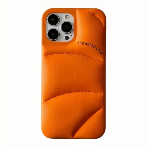橙色面包壳适用于 iPhone 14 13 12 Pro Max Plus 羽绒壳羽绒服手机套
