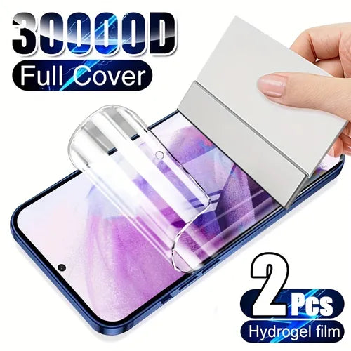 2 件装全覆盖屏幕保护膜水凝胶膜适用于三星 Galaxy S23 S22 S21 FE S20 Ultra Note20 Note20 超柔软保护无玻璃