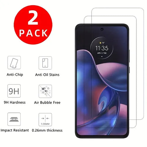 2 件装适用于摩托罗拉 Moto G Stylus 5G 4G / G 5G/ G Power / Power / Edge 2022 钢化玻璃屏幕保护膜