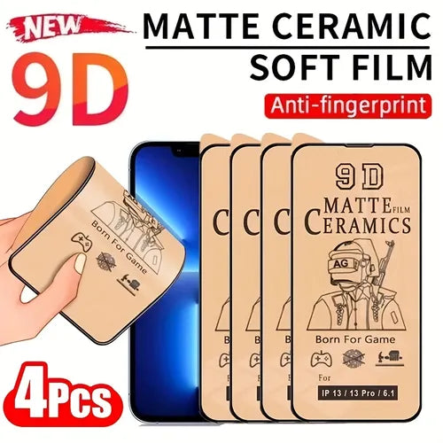 4 件软磨砂陶瓷膜适用于 iPhone 14 11 12 13 Pro Max 14 Plus 磨砂屏幕保护膜适用于 iPhone 11 PRO XR XS MAX