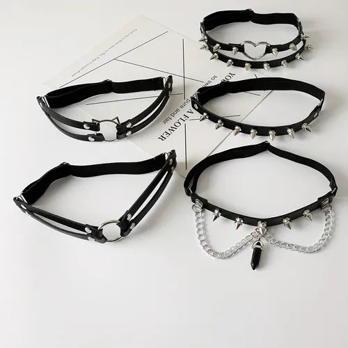 Bondage Leg Ring Belt, Sexy Studded Decor Chain Single Leg Loop Belt, Women's Sexy Lingerie & Underwear Accessories