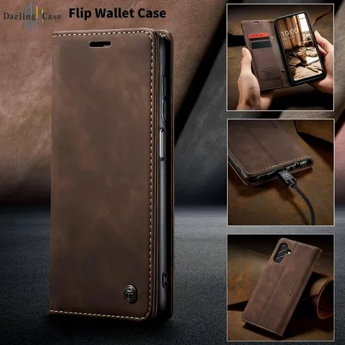 1pc Leather Phone Case Magnetic Bracket Flip Phone Cover Wallet Card Holder For Samsung Galaxy A53 A33 A13 A12 A32 A52 A52S M32 5G