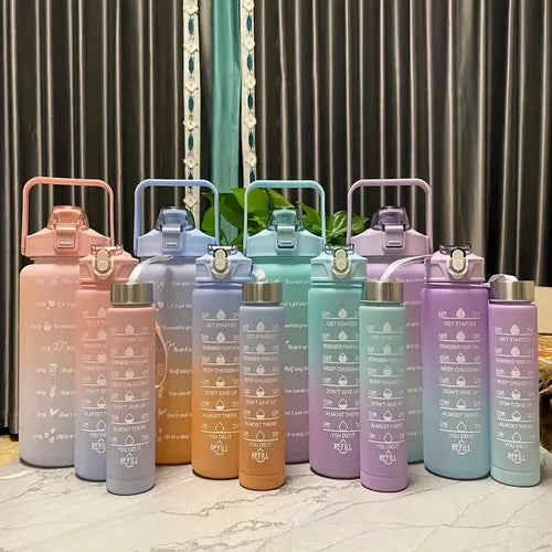 1 件装,励志水瓶,10 盎司/24 盎司水瓶,防漏不含 BPA 运动水杯,便携式饮水杯,夏季饮具,适合露营、远足、健身、家庭厨房用品、生日礼物