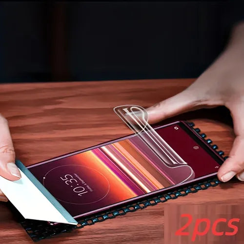 2 件全覆盖屏幕保护水凝胶膜适用于索尼 Xperia 10ii Xperia 5ii XperiaPro Xperia1ll Xperia 10iii Xperia5iii Xperia1ii Xperia1iii Xperia 1 Xperia 5 XZ2compact Xperia XZPremium XZ4 软保护无玻璃