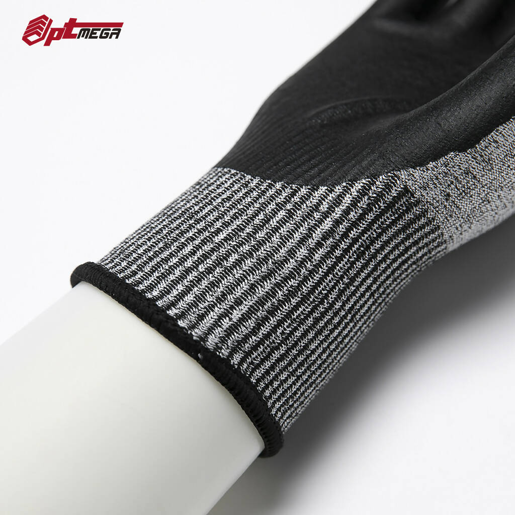 Optmega 51317 Lightweight Cut Resistant Gloves CE Level 5 Cut C Work Gloves MicroFoam Nitrile Coated Safety Gloves for General Duty Work