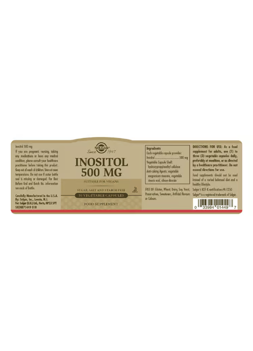 Solgar Inositol 500 mg 50 pcs