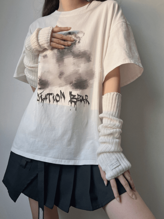 1 Pair Arm Warmers With Fabric Label Decor For Women, Ideal For Everyday, Dating, Home And Outdoor Use With Punk Rock And Y2k Element - Lolli World Marketplace