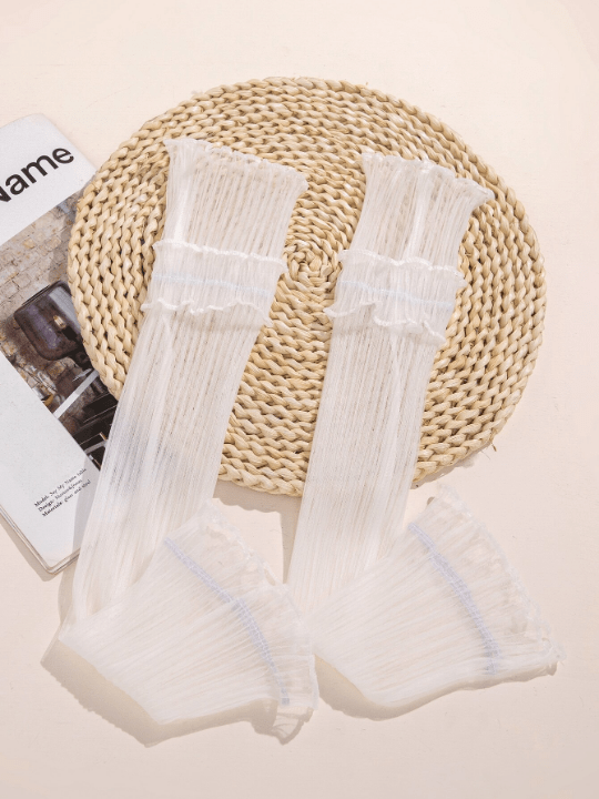 1 Pair Flounce Cuff Pleated Arm Sleeves - Lolli World Marketplace