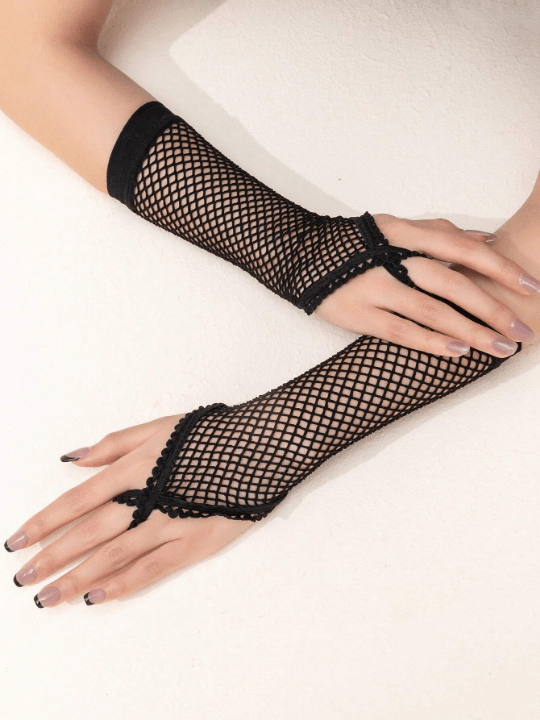 1 Pair Hook Finger Fishnet Sexy Sleeves Suitable For Daily Wear - Lolli World Marketplace