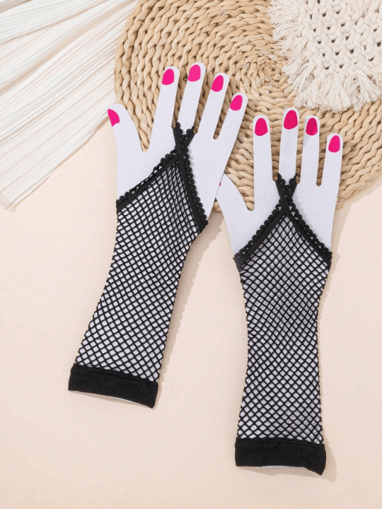 1 Pair Hook Finger Fishnet Sexy Sleeves Suitable For Daily Wear - Lolli World Marketplace