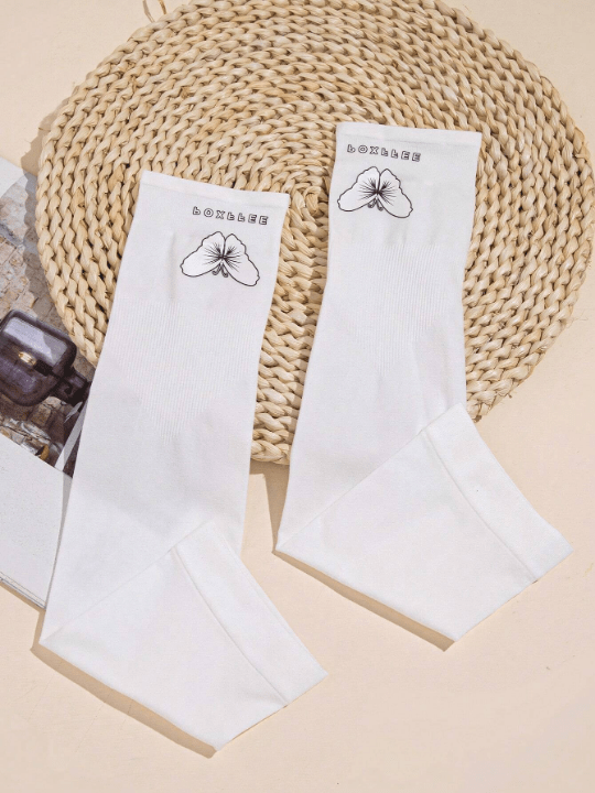 1 Pair Luminous Butterfly Patterned Ice Silk Long Gloves Suitable For Daily Wear - Lolli World Marketplace