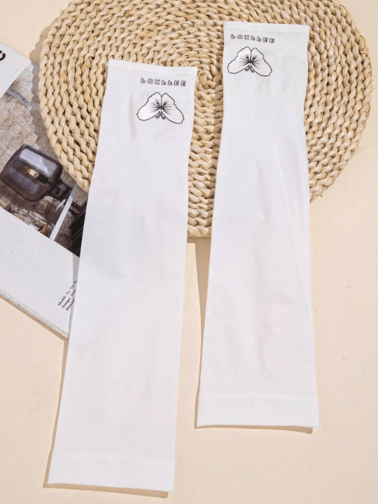 1 Pair Luminous Butterfly Patterned Ice Silk Long Gloves Suitable For Daily Wear - Lolli World Marketplace