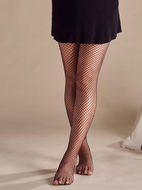 1 Pair Plus Size Ladies Fishnet Socks Basic Versatile Daily Wear Fishnet Socks - Lolli World Marketplace