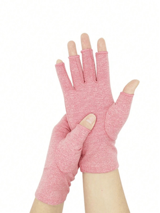 1 Pair Unisex Arthritis Gloves Grey Fingerless Gloves Warm Elastic Knit Gloves For Women & Men - Lolli World Marketplace