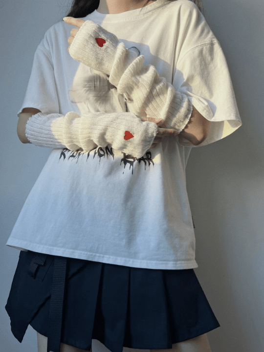 1 Pair Women Arm Warmers, Autumn & Winter Warm Knitted Arm Warmers, Y2k Element Arm Sleeves, Suitable For Daily/date/home/outdoor Use - Lolli World Marketplace