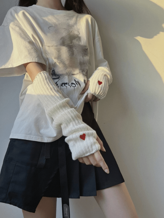 1 Pair Women Arm Warmers, Autumn & Winter Warm Knitted Arm Warmers, Y2k Element Arm Sleeves, Suitable For Daily/date/home/outdoor Use - Lolli World Marketplace