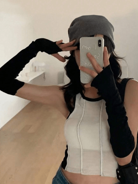 1 Pair Women Solid Black Arm Sleeves For Daily Decoration - Lolli World Marketplace