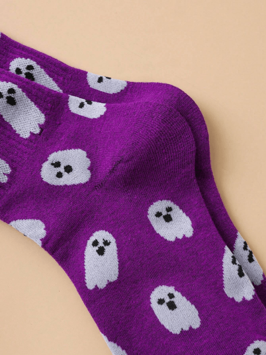 1 Pair Women's Funny Ghost Mid - calf Socks - Lolli World Marketplace