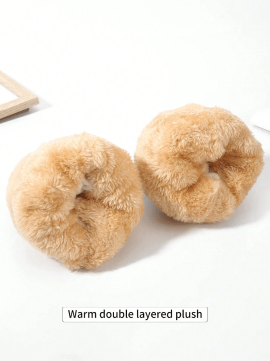 1 Pair Women's Winter Gray Touch Screen Gloves With Double Layers, Thick & Warm, Deer Skin Label Style, Knitted Full Finger Gloves Suitable For Party, Driving, Gaming, Cycling, Hiking, Writing - Lolli World Marketplace