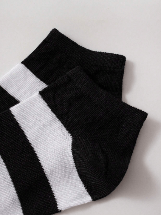 10pairs/Pack Women's Short Socks Candy Color Thick Stripe Casual Soft And Comfortable Ankle Socks Suitable For Daily Life Random Color - Lolli World Marketplace