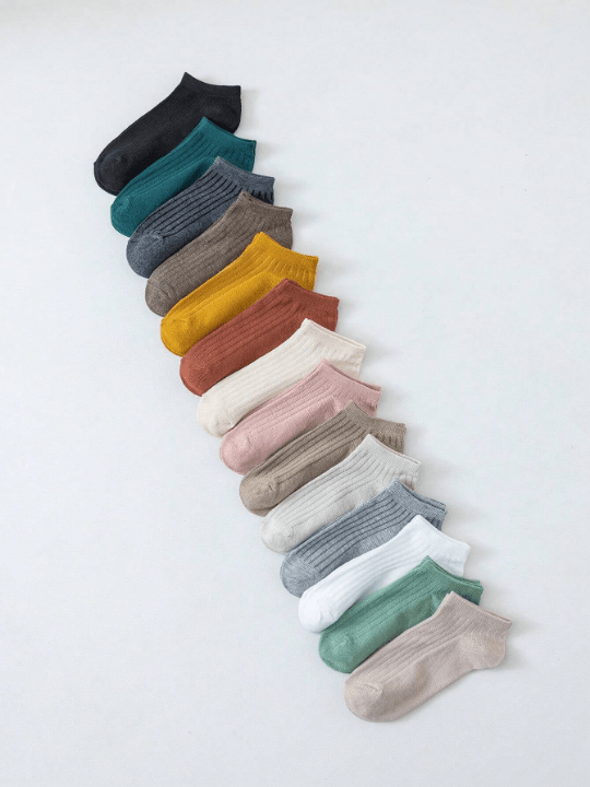 14pairs Solid Ankle Socks - Lolli World Marketplace
