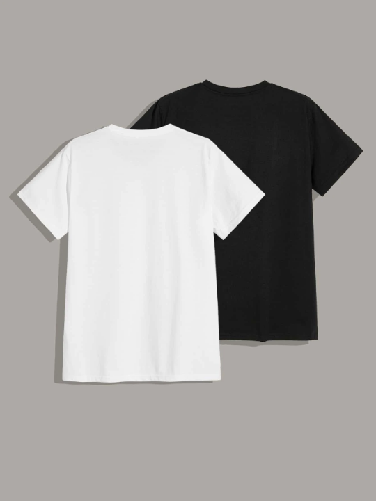 Manfinity Basics Men 2pcs Round Neck Tee