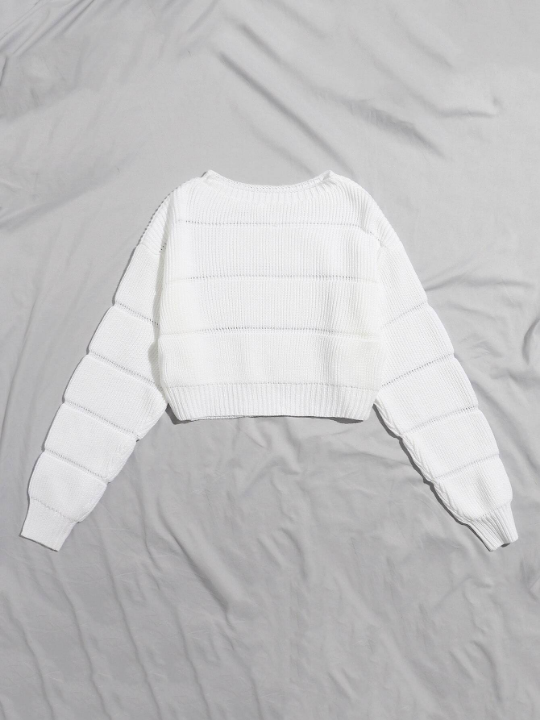 Essnce Ribbed Knit Solid Crop Sweater