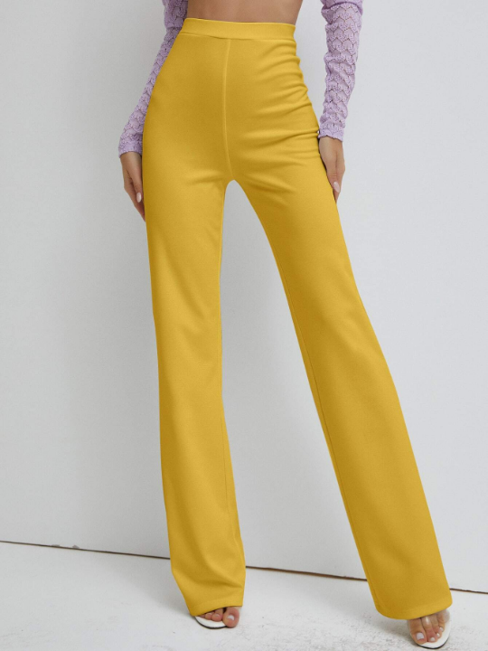 High Waist Straight Leg Pants