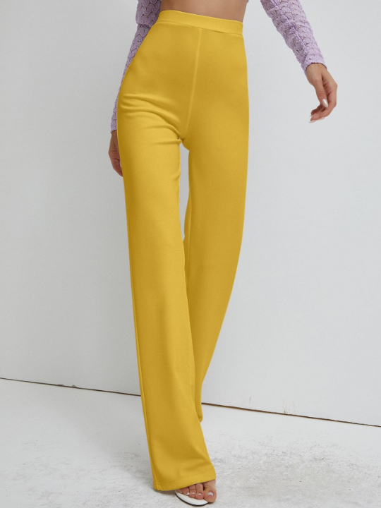 High Waist Straight Leg Pants