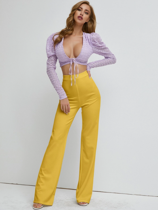 High Waist Straight Leg Pants