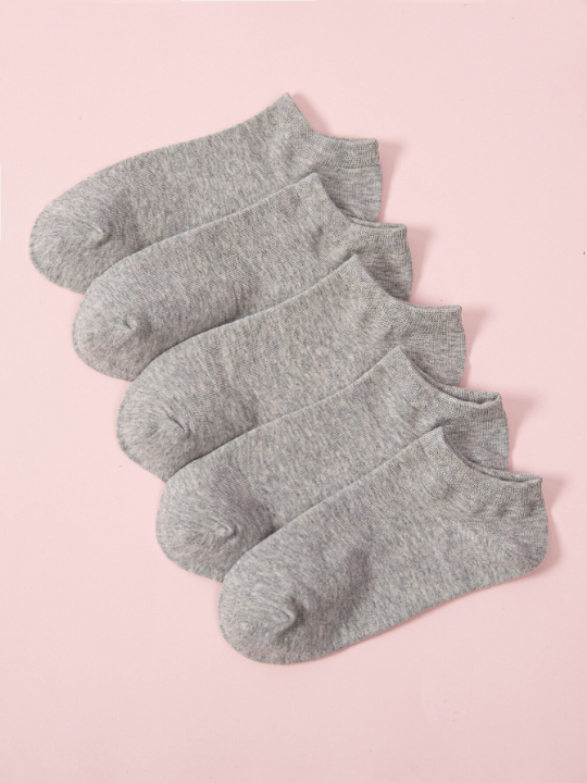 5pairs Solid Ankle Socks