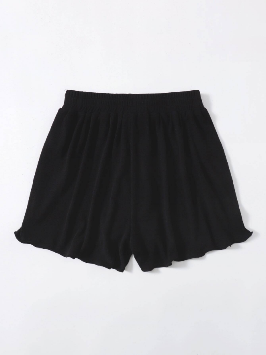 EZwear Knot Waist Solid Shorts