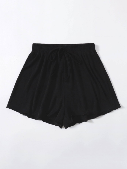 EZwear Knot Waist Solid Shorts