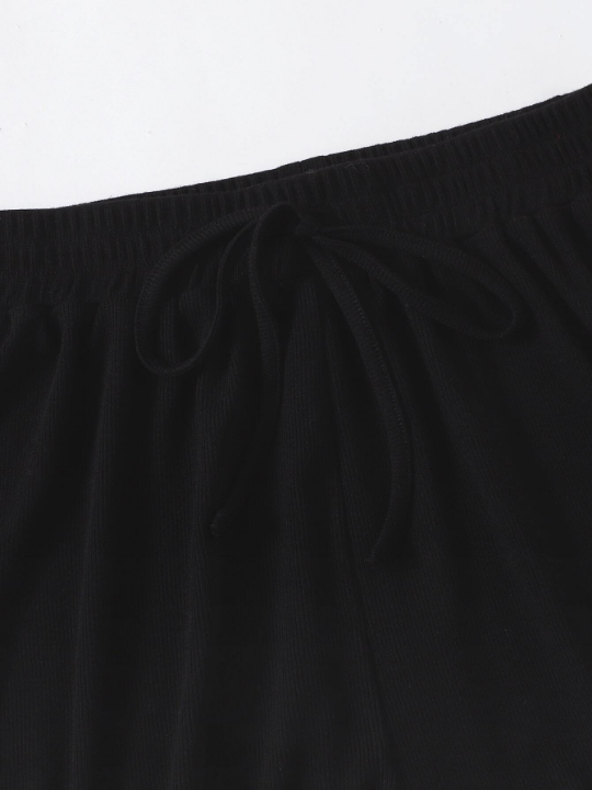 EZwear Knot Waist Solid Shorts