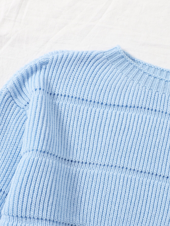 Ribbed Knit Solid Crop Sweater