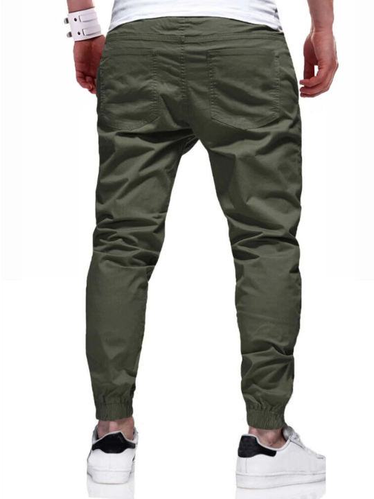 Manfinity Homme Men Drawstring Waist Tapered Pants