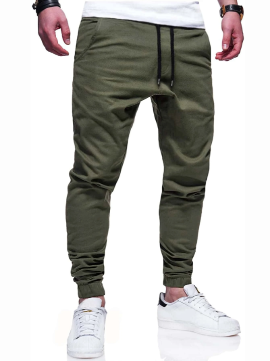 Manfinity Homme Men Drawstring Waist Tapered Pants