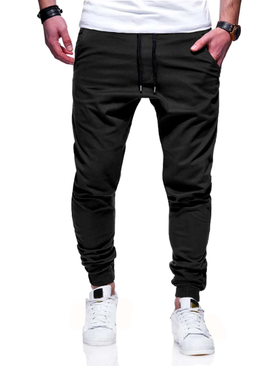 Manfinity Homme Men Drawstring Waist Tapered Pants