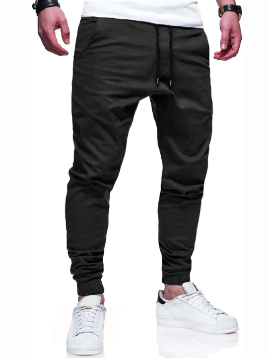 Manfinity Homme Men Drawstring Waist Tapered Pants