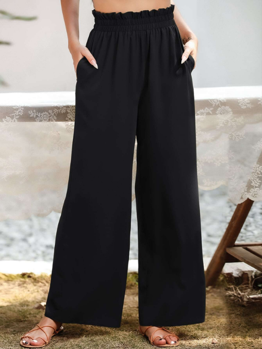 Frenchy Slant Pocket Wide Leg Pants