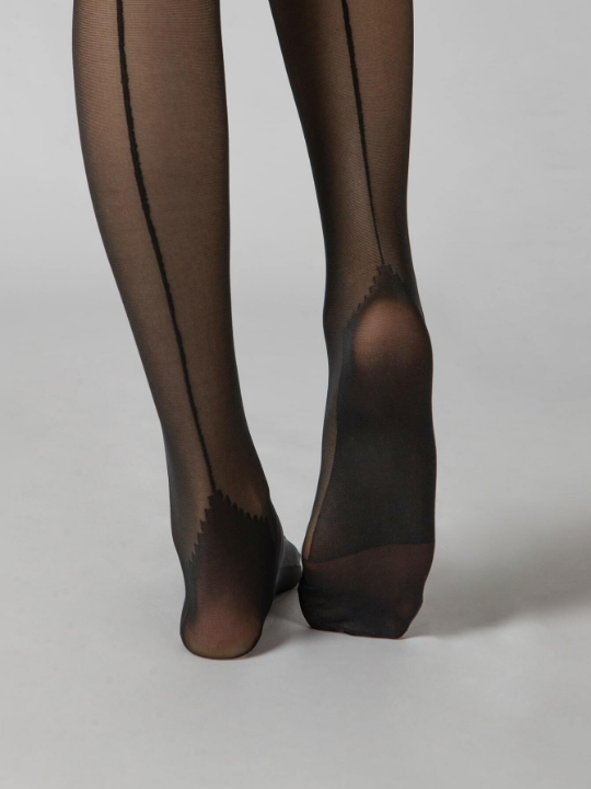 1pc 20D Graphic Black Tights For Women