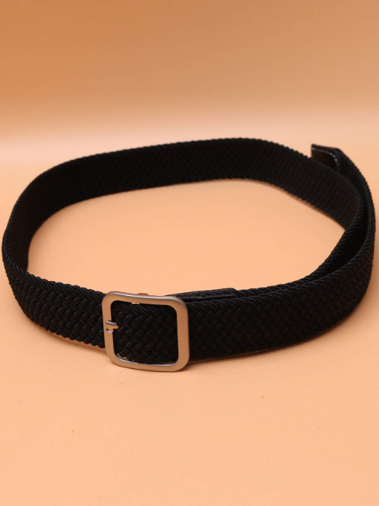 Men Square Buckle Woven Belt For All Seasons