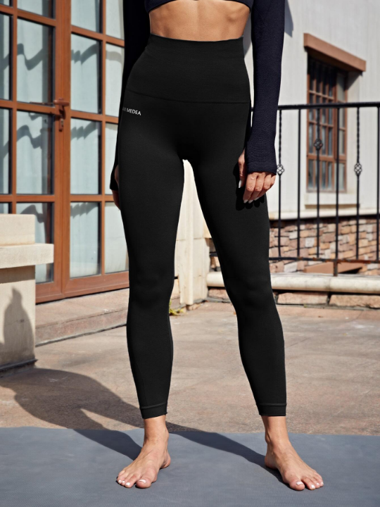 Yoga Basic Seamless Wide Band Waist Sports Leggings