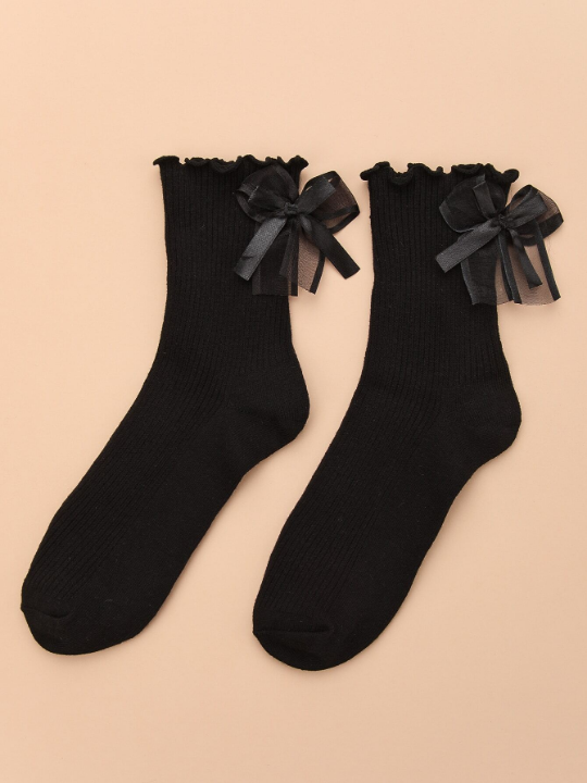 Bow Decor Socks