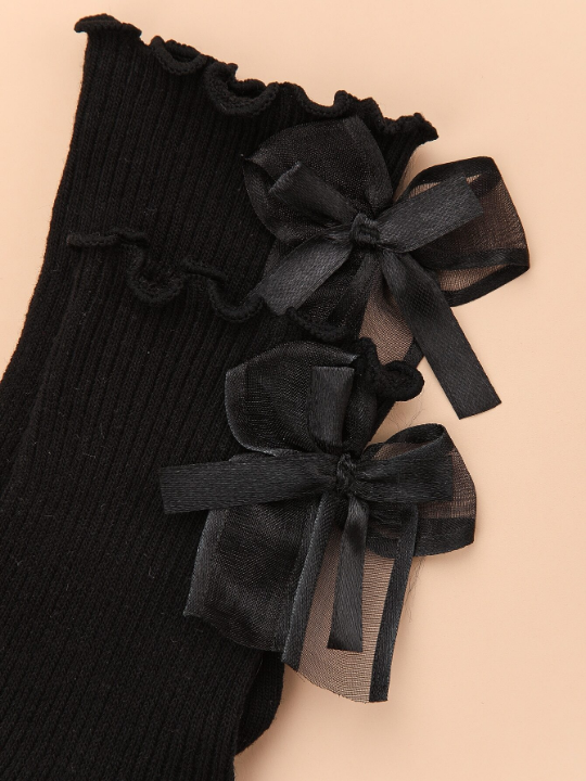 Bow Decor Socks