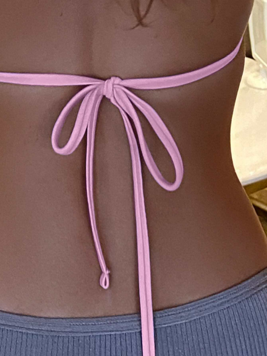 Halter Triangle Bikini Top