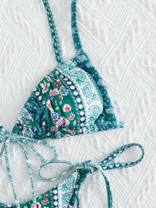 Swim BohoFeel Paisley & Ditsy Floral Tie Side Bikini Swimsuit