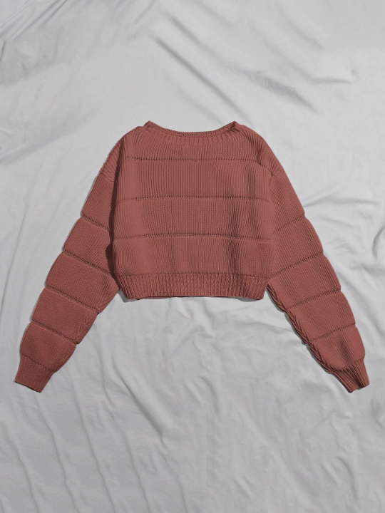 Essnce Ribbed Knit Solid Crop Sweater